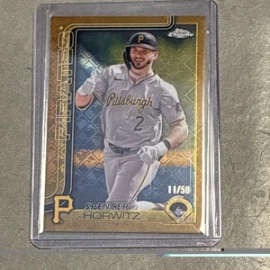 Spencer Horwitz 2025 Topps Chrome Logofractor Gold Refractor 11/50- Pirates - Picture 1 of 2