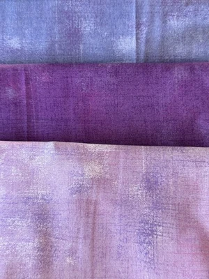 Moda Grunge End Cuts Remnants Scrap Stash Builder 36 plus Inches of Purple - Image 1 of 3