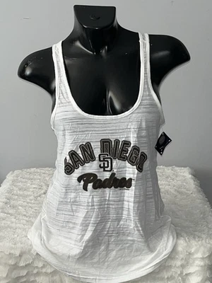 CAMISA SIN MANGAS SAN DIEGO PADRES MLB MUJER BLANCA BURNOUT TRI MEZCLA XL NUEVA CON ETIQUETAS Foto 1 de 2