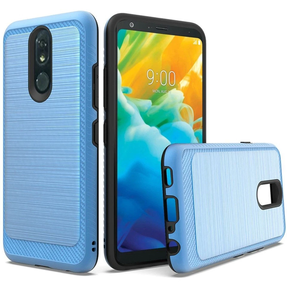 GSA Slim Brushed Metal Hybrid Case For LG Stylo 5 - Blue/Black - Image 1 of 1