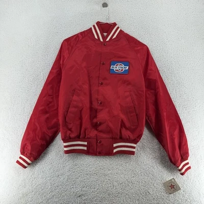 Chaqueta de encendido vintage Blue Streak se adapta a bombardero universitario xs rojo nailon satinado Foto 1 de 4