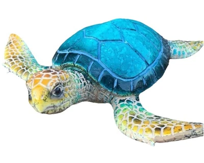 Blue Turtle Marble Look - Realistic Indoor Ornament Figurine Statue Art - Image 1 of 3