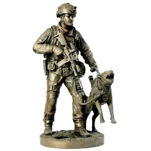 SAS SASR UKSF K9 Operator Cold-Cast Bronze Statue - Picture 1 of 4