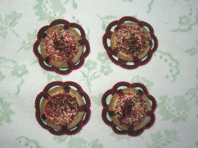 4 CARTISANES VINTAGE PASSEMENTERIE-MADE IN FRANCE-ANCIEN STOCK NEUF-N°7 - Photo 1/4