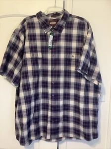 NEU*Alesbury*Herren kariertes Button-Down Kurzarm Hemd*lila/blau*3XL - Bild 1 von 7