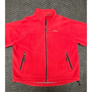 L.L.Bean Fleecejacke Herren XL rot Full Zip Langarm gefüttert Outdoor Pullover - Bild 1 von 9