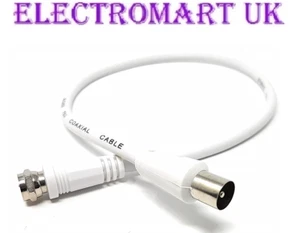 F TYPE MALE PLUG TV MALE COAX PLUG CONNECTOR PATCH CABLE LEAD SHORT 21CM 210MM - Picture 1 of 1
