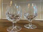 Set Of (2) Waterford Stamped Clear Crystal Short Stemmed Brandy Glasses 4.5”