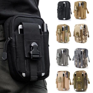 Military Tactical Molle Belt Waist Bag Outdoor Hiking Phone Pack Pouch Pocket US - Picture 1 of 41