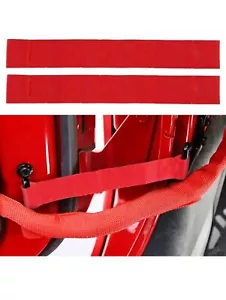 2x Door Stop Limit Strap Bandage Rope for Jeep Wrangler YJ TJ JK 2000-2018 Red - Bild 1 von 8