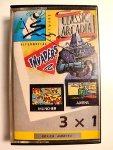 CLASSIC ARCADIA 3X1 INVADERS 2 MUNCHER AXIENS SYSTEM 4 AMSTRAD CPC 464 472 6128 - Imagen 1 de 5