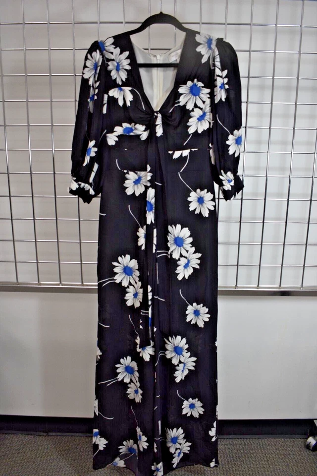 Mameluco para mujer Michael Kors negro floral de seda italiana crepé talla 4 en oferta sn Foto 1 de 4