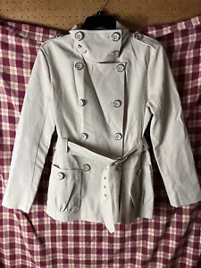 New York & Company gefütterter mittellanger Trenchcoat mit Knopfleiste Größe Large E1 - Bild 1 von 9