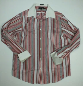 SEAN JOHN Red Stripe Classic Fit French Cuff Mens DRESS SHIRT 100% COTTON - Picture 1 of 6