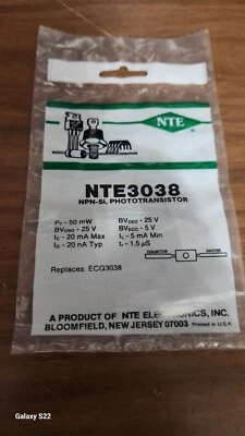 NTE3038 NPN SI PHOTOTRANSISTOR - Image 1 of 2