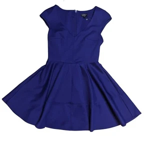 Topshop Blue Skater Cocktail Dress Size 6 US / 10 UK / 38 EUR Heavyweight Flare - Picture 1 of 8