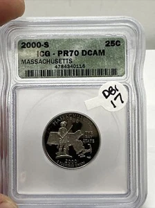 2000 S Clad Massachusetts ICG PR70 DCAM DB1-17 - Picture 1 of 4