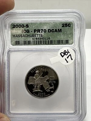 2000 S Clad Massachusetts ICG PR70 DCAM DB1-17 - Image 1 of 4