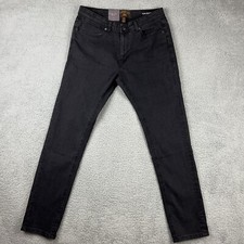 Copper & Oak Pants Mens 34 Black Denim Jeans Slim Stretch Casual Mens 34x32