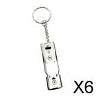 6xDouble Pipe Whistle Lifesaving Emergency SOS Outdoor Survival silver