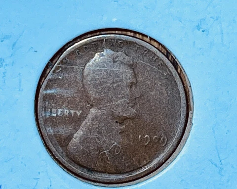 1909 Lincoln Cent Mint Error Clipped Planchet Cover