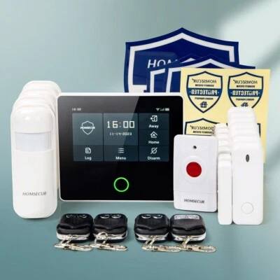 HOMSECUR Wireless WIFI 4G LCD Home Security 4.3" Alarm System with Panic Button - Image 1 of 4