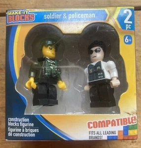 2019 MAKE-IT BLOCKS Soldier & Policeman Figurines NEW in the Box!!! - Picture 1 of 6