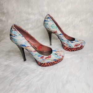 Rachel Roy Women's Heels Stiletto Multicolor Abstract Pumps Size 8M. - Picture 1 of 12