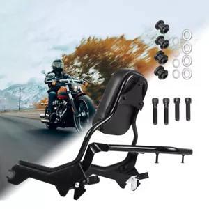 Detachable Sissy Bar Backrest w/ Luggage Rack For 18-24 Harley Softail Fat Boy - Picture 1 of 9
