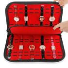 20 Slots Zipper Watch Storage Case Showcase Display Box Tray Jewelry Organizer.