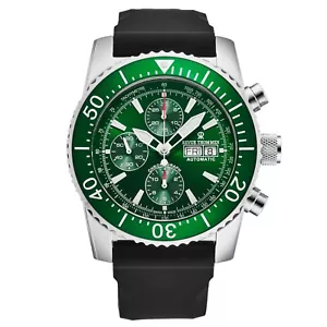 Revue Thommen Men's 'Divers' Green Dial Rubber Strap Automatic Watch 17030.6532 - Picture 1 of 4