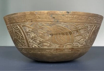 GRAN CUENCO DE LATÓN CHINO ERA ART DECO Foto 1 de 4