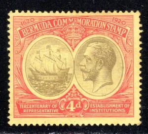 1920-21 Bermuda SC# 59 - Seal of the Colony and King George V - M-H - Picture 1 of 2