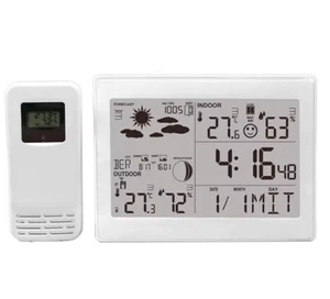 Krontaler Wetterstation Funk mit Außensensor LCD Digital Thermometer Hygrometer - Bild 1 von 4