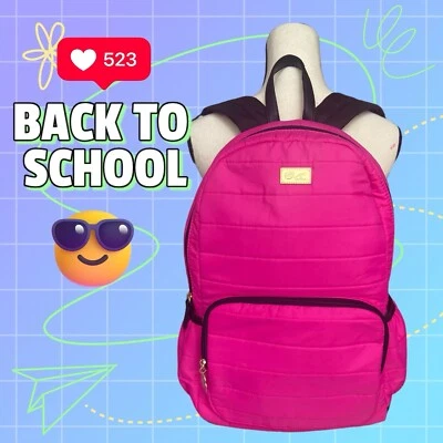 Betsy Johnson Mochila Rosa Caliente Tamaño Completo Bolso Escolar Bolso para Libros Foto 1 de 4