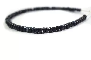 100% Genuine 3-5MM Blue Sapphire Smooth Rondelle Gemstone Beads 7.5" For Jewelry - Picture 1 of 8