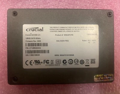 Micron Crucial m4 SSD 2.5" 128GB SATA 6Gb/s CT128M4SSD2 Solid State Drive - Image 1 of 2
