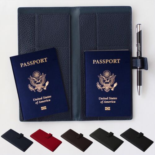 Couples Travel Dual futari Passport Holder Leather Wallet Cover Wedding Gift