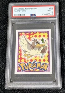 Pegatina Pokémon Topps Merlin 1999 #83 Farfetch'd PSA 9 como nueva - Imagen 1 de 2