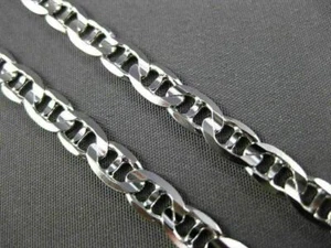 PULSERA DE TOBILLO DE ESLABÓN CUBANO CLÁSICO ORO BLANCO 14KT LARGO #23648 - Imagen 1 de 12