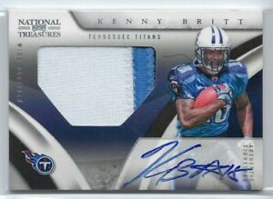 KENNY BRITT 2009 NATIONAL TREASURES RPA JERSEY PATCH AUTO AUTOGRAPH RC #117 #/99
