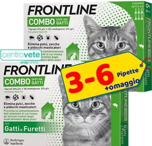 Frontline COMBO Gatto 3 / 6 Pipette ⇢ Antiparassitario Spot on per GATTI FURETTI - Foto 1 di 3
