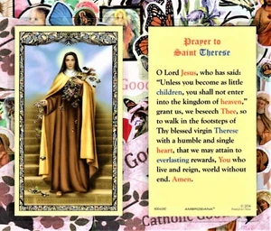St. Saint Therese, the little flower + Prayer - Laminated  Holy Card 800-6180 - Picture 1 of 3