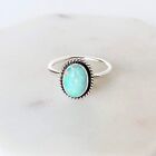 Natural Minimalist Ethiopian Opal 925 Sterling Silver Handmade Ring Gift Her