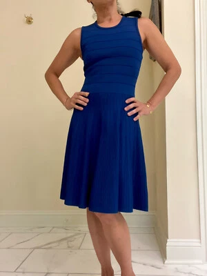 Розовый Tartan питания эластичной балет платье XS без рукавов декольте расклешенная юбка - Изображение 1 из 4