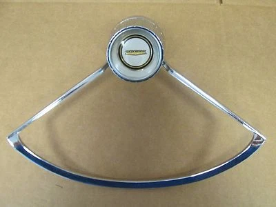 1963 CHRYSLER WINDSOR SARATOGA STEERING WHEEL HORN RING WITH EMBLEM NOS NICE 415 - Image 1 of 4