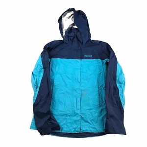 Marmot Raincoat Womens XS Blue Full Zip Hooded Long Sleeves Lightweight Jacket * - Picture 1 of 11