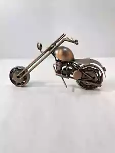 Techno style art, Motor Bike figurine. Nuts and bolts, copper colour. - Picture 1 of 10