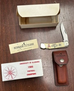 Vintage 1989 Alabama Crimson Tide Sec Champs Shrade Messer Neu aus altem Lagerbestand - Bild 1 von 8