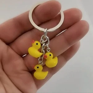Llavero Pato Goma Llavero Amarillo y Naranja Bolsa Pico Accesorio Divertido - Imagen 1 de 5